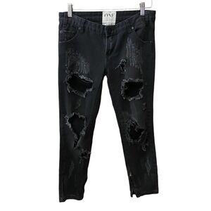 one teaspoon thrashed free birds Black distressed Jeans size 26